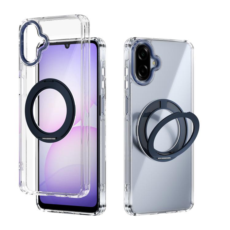 For Samsung Galaxy A07 4G ABEEL MagSafe Q-LUCK Pivot Bracket Transparent Phone Case