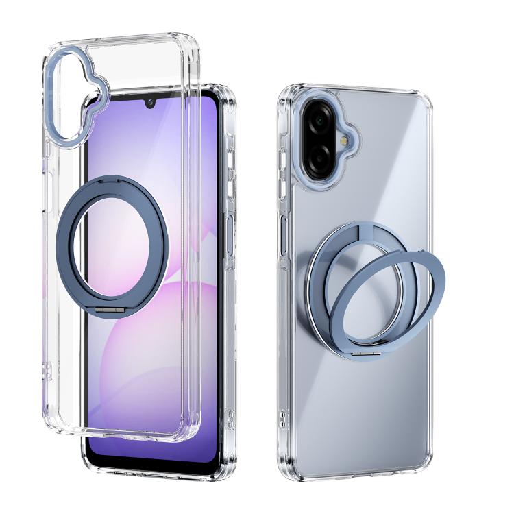 For Samsung Galaxy A07 4G ABEEL MagSafe Q-LUCK Pivot Bracket Transparent Phone Case