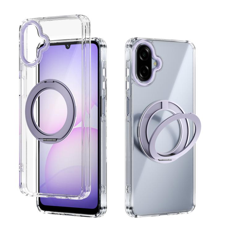 For Samsung Galaxy A07 4G ABEEL MagSafe Q-LUCK Pivot Bracket Transparent Phone Case