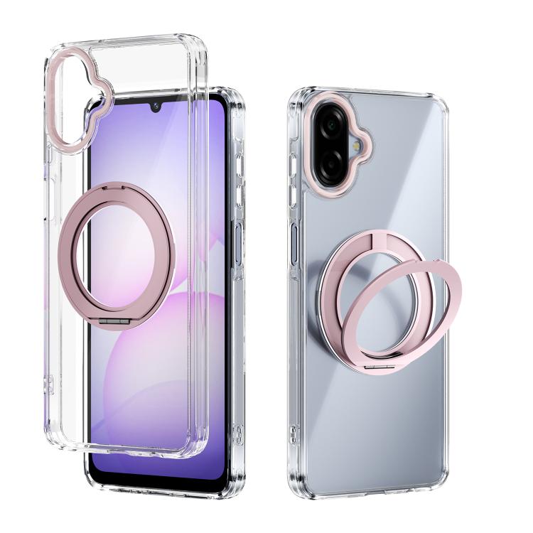 For Samsung Galaxy A07 4G ABEEL MagSafe Q-LUCK Pivot Bracket Transparent Phone Case