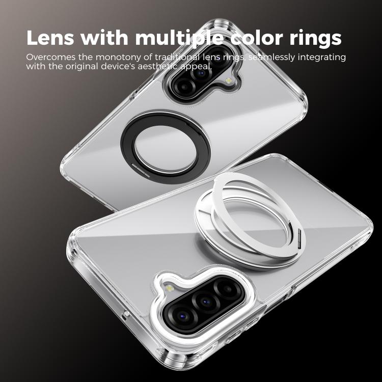 For Samsung Galaxy A17 5G / 4G ABEEL MagSafe Q-LUCK Pivot Bracket Transparent Phone Case