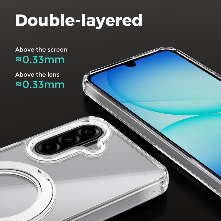 For Samsung Galaxy A17 5G / 4G ABEEL MagSafe Q-LUCK Pivot Bracket Transparent Phone Case