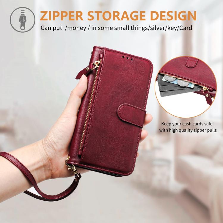 For Fairphone 5 Multi-Card Slots Zipper Wallet Leather Phone Case