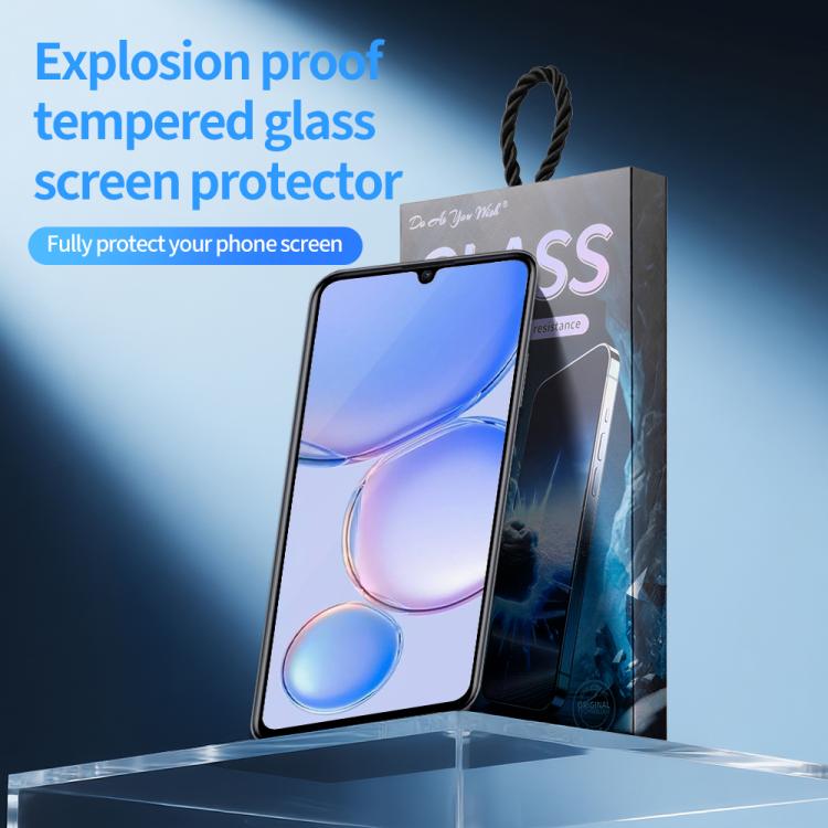 For Huawei nova Y71 Do As You Wish Silk Screen Printed HD Tempered Glass Film - Black