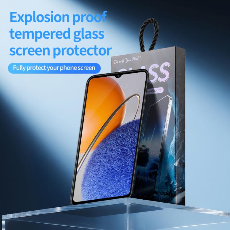 For Huawei nova Y61 Do As You Wish Silk Screen Printed HD Tempered Glass Film - Black