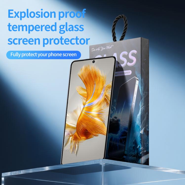 For Huawei Mate 50 / Mate 50E Do As You Wish Silk Screen Printed HD Tempered Glass Film - Black