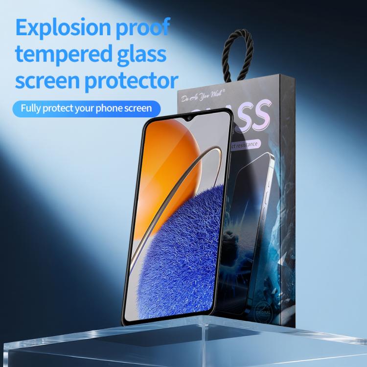 For Huawei Enjoy 50z Do As You Wish Silk Screen Printed HD Tempered Glass Film - Black