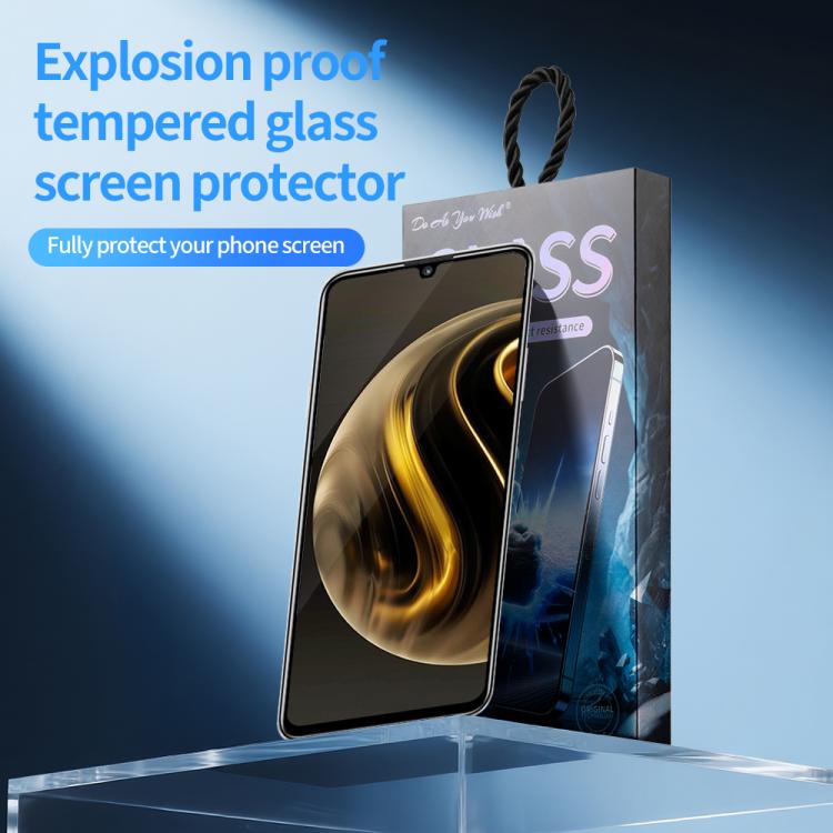 For Huawei Enjoy 70 Do As You Wish Silk Screen Printed HD Tempered Glass Film - Black