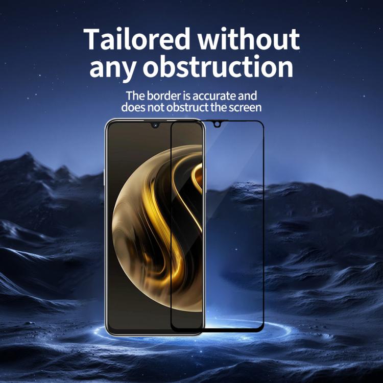 For Huawei Enjoy 70 Do As You Wish Silk Screen Printed HD Tempered Glass Film - Black