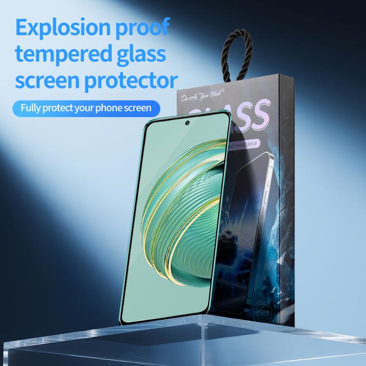 For Huawei nova 10z 5pcs / Pack Do As You Wish Silk Screen Printed HD Tempered Glass Film - Black