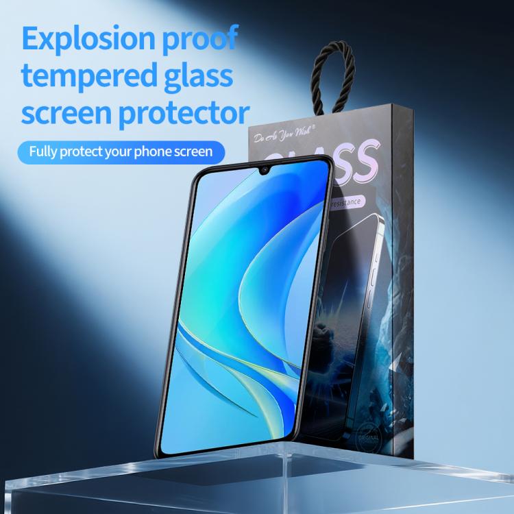 For Huawei nova Y70 Plus 5pcs / Pack Do As You Wish Silk Screen Printed HD Tempered Glass Film - Black