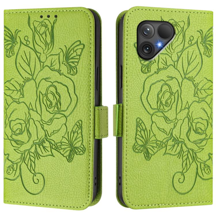 For Fairphone 5 Embossed Rose RFID Anti-theft Leather Phone Case