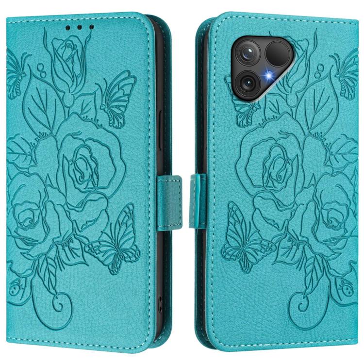 For Fairphone 5 Embossed Rose RFID Anti-theft Leather Phone Case