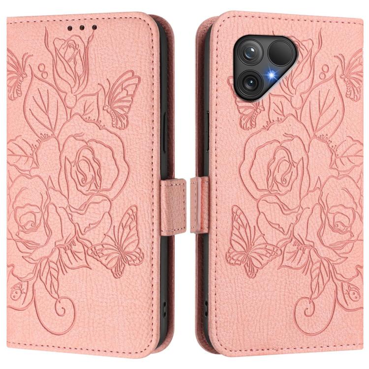 For Fairphone 5 Embossed Rose RFID Anti-theft Leather Phone Case