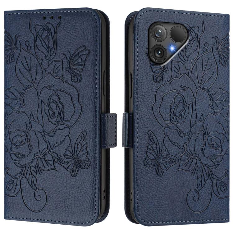 For Fairphone 5 Embossed Rose RFID Anti-theft Leather Phone Case