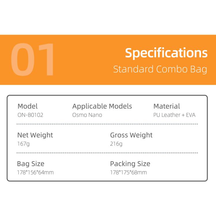 For DJI Osmo Nano Sunnylife Portable Carrying Storage Bag Standard Kit Bag