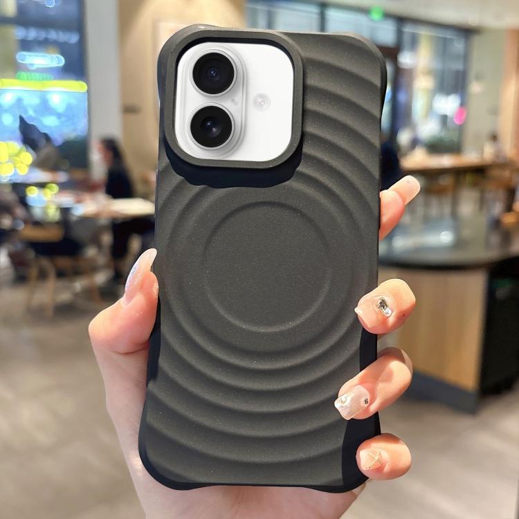 For iPhone 17 MagSafe Magnetic Ring Texture TPU Phone Case