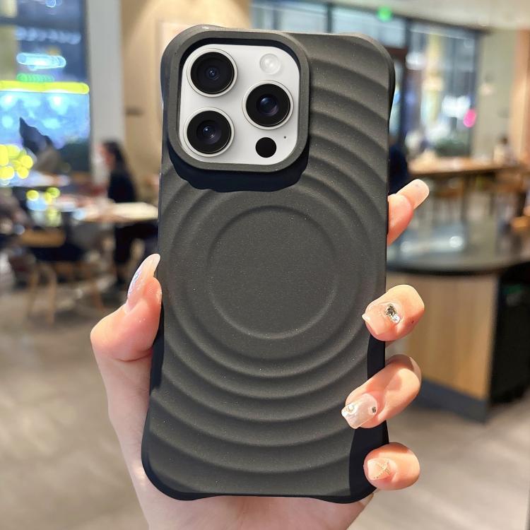 For iPhone 16 Pro Max MagSafe Magnetic Ring Texture TPU Phone Case