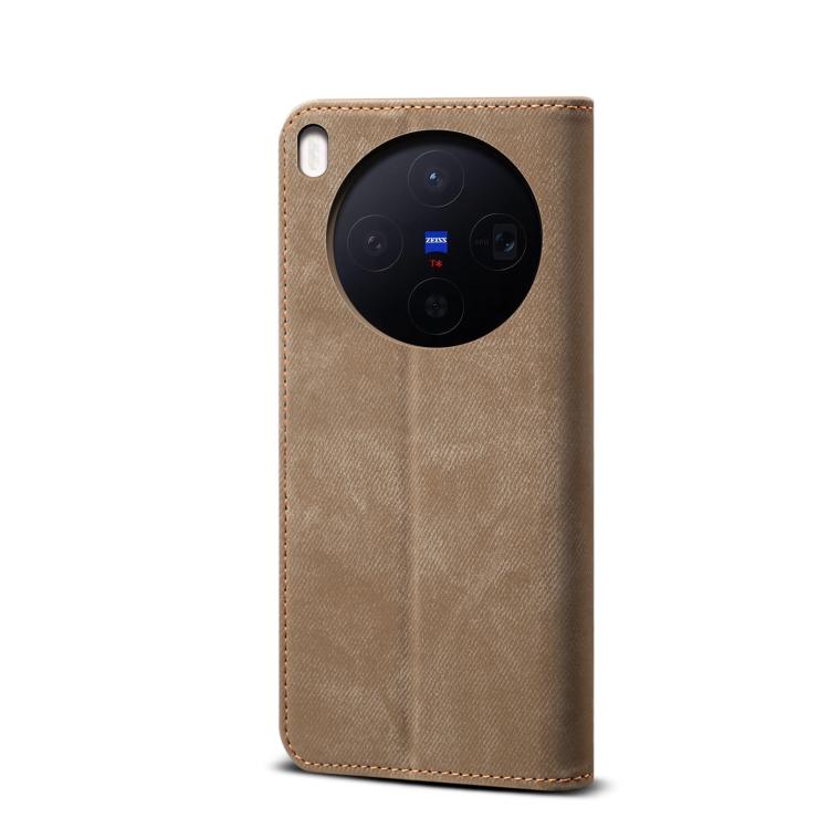 For vivo X300 Denim Texture Casual Style Horizontal Flip Leather Case