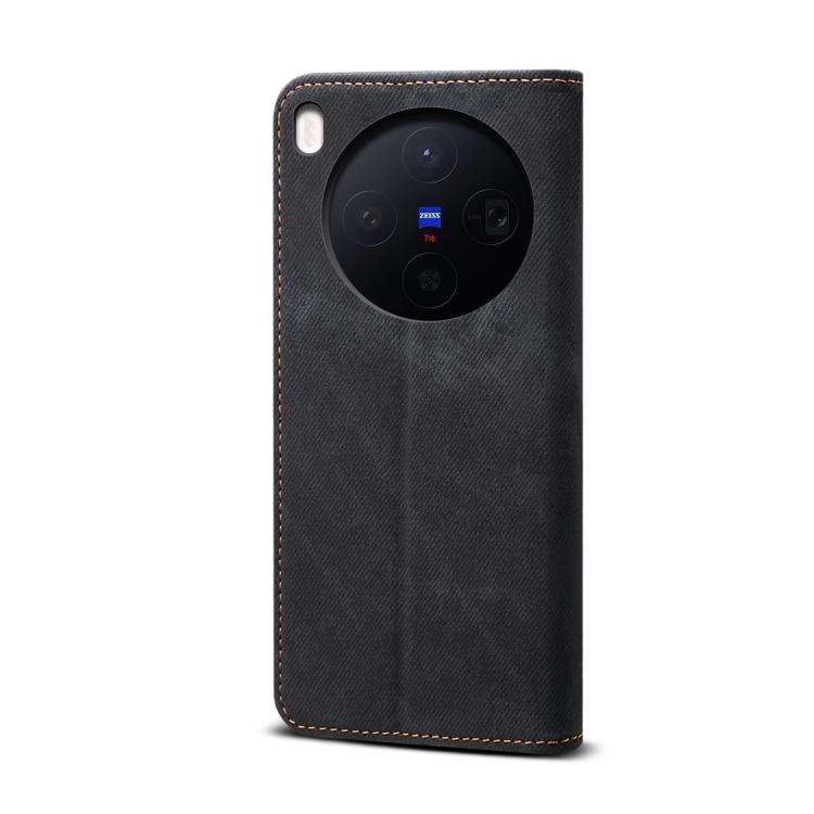 For vivo X300 Denim Texture Casual Style Horizontal Flip Leather Case