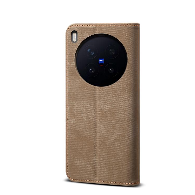 For vivo X300 Pro Denim Texture Casual Style Horizontal Flip Leather Case