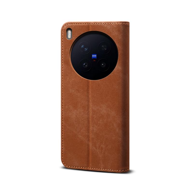 For vivo X300 Pro Denim Texture Casual Style Horizontal Flip Leather Case