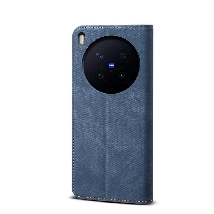 For vivo X300 Pro Denim Texture Casual Style Horizontal Flip Leather Case