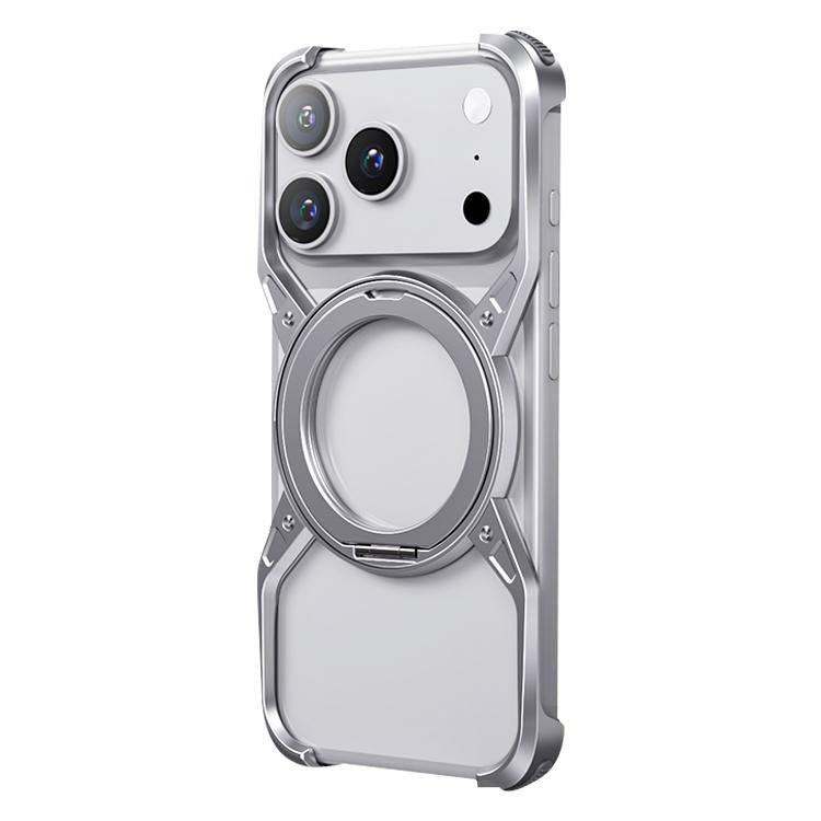 For iPhone 17 Pro Aluminum Alloy Frameless 360-Degree Rotating Phone Case