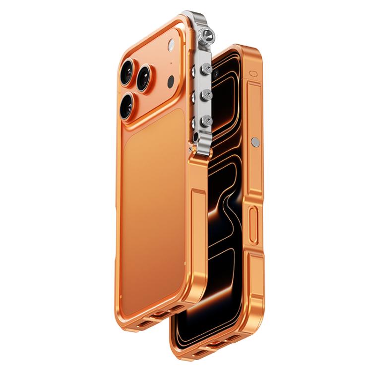 For iPhone 17 Pro Mechanical Armor Creative Metal Frame Aluminum Alloy Phone Case