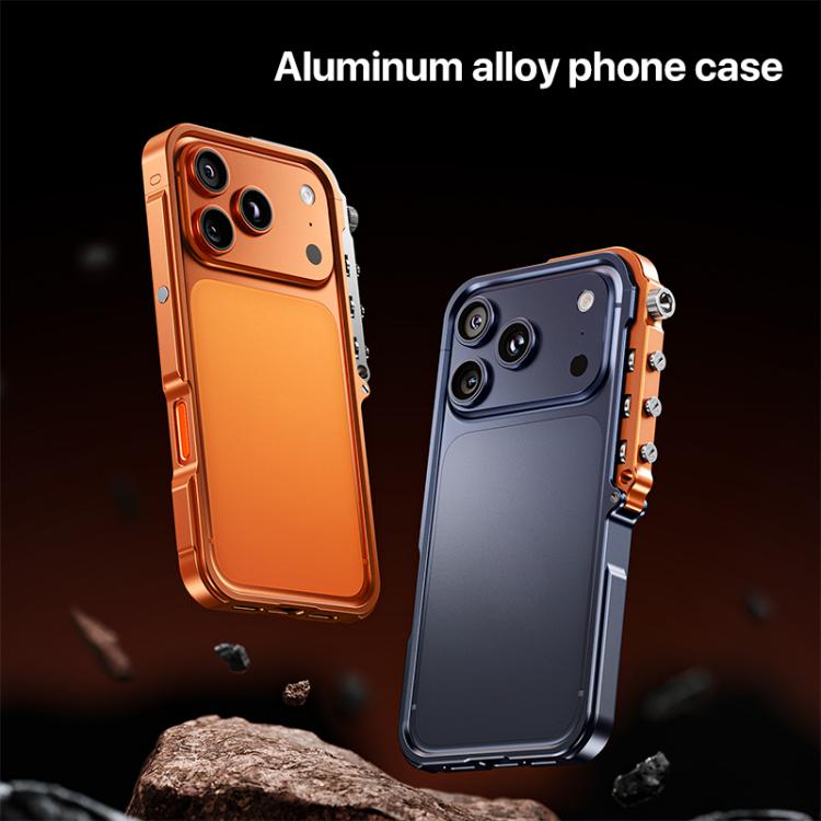 For iPhone 17 Pro Mechanical Armor Creative Metal Frame Aluminum Alloy Phone Case