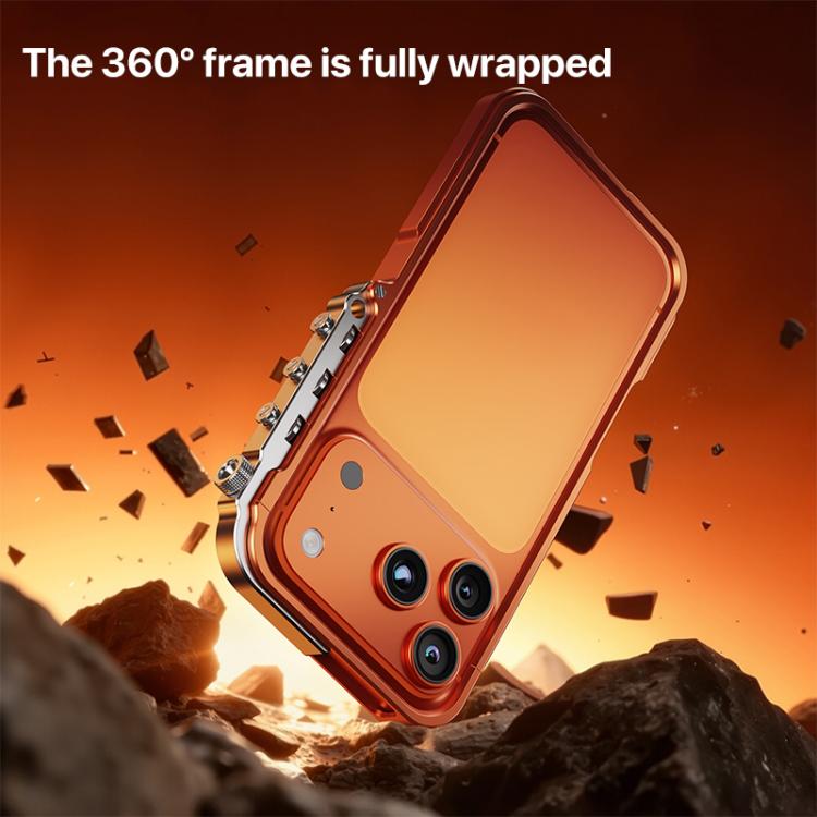 For iPhone 17 Pro Mechanical Armor Creative Metal Frame Aluminum Alloy Phone Case
