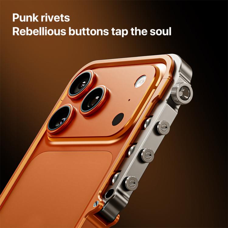 For iPhone 17 Pro Mechanical Armor Creative Metal Frame Aluminum Alloy Phone Case