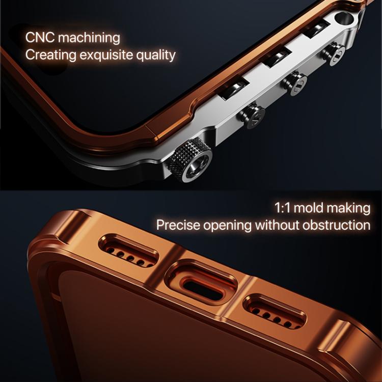 For iPhone 17 Pro Mechanical Armor Creative Metal Frame Aluminum Alloy Phone Case
