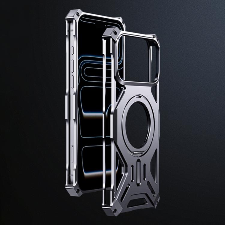 For iPhone 17 Pro Max Aluminum Alloy Borderless MagSafe Rotating Holder Phone Case
