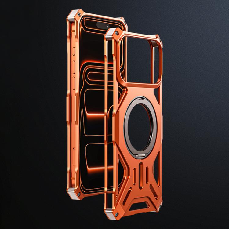 For iPhone 17 Pro Aluminum Alloy Borderless MagSafe Rotating Holder Phone Case