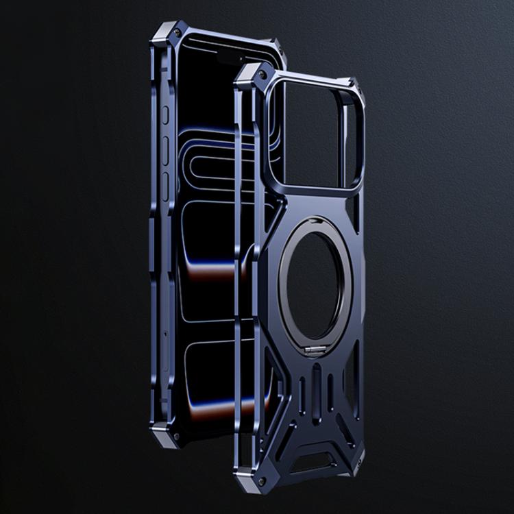 For iPhone 17 Pro Aluminum Alloy Borderless MagSafe Rotating Holder Phone Case