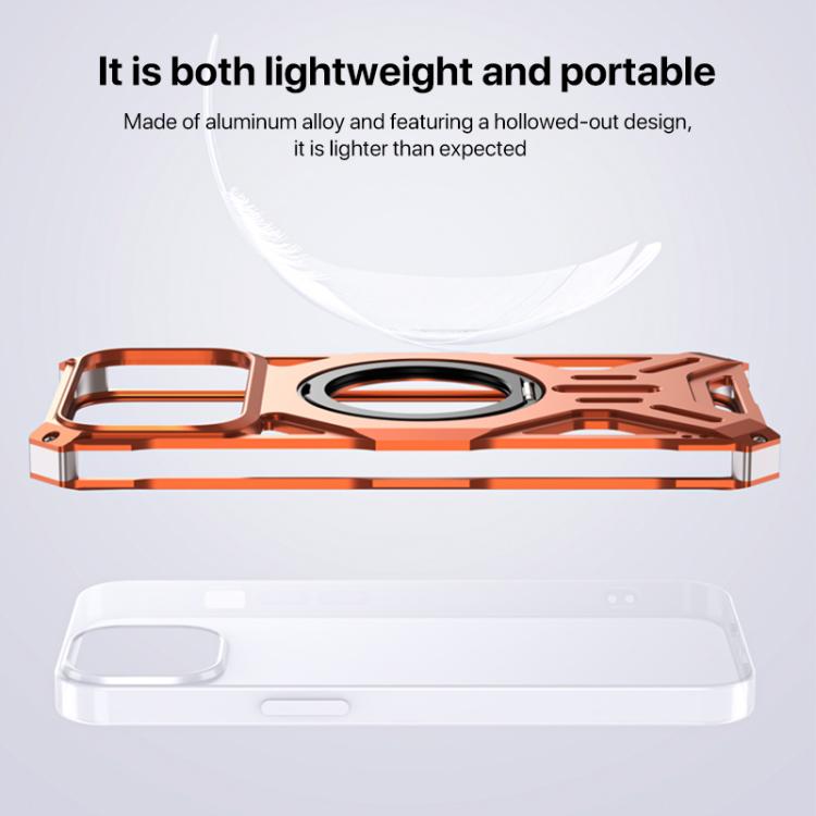For iPhone 17 Pro Max Aluminum Alloy Borderless MagSafe Rotating Holder Phone Case