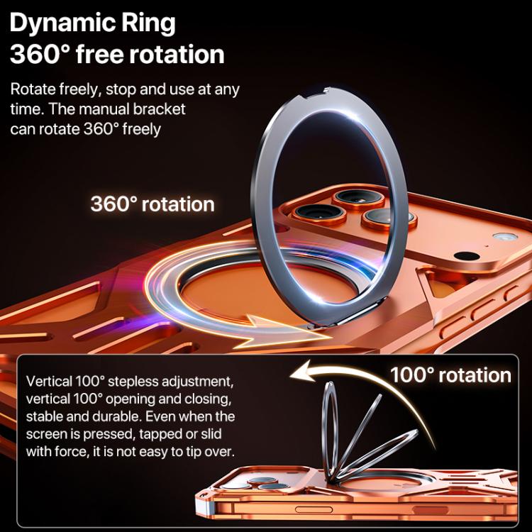For iPhone 17 Pro Aluminum Alloy Borderless MagSafe Rotating Holder Phone Case