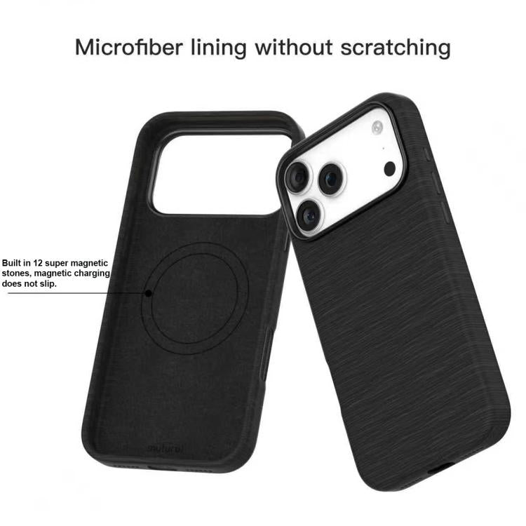 For iPhone 17 Pro Max Mutural Rhyme Series Satin Texture Leather MagSafe Phone Case