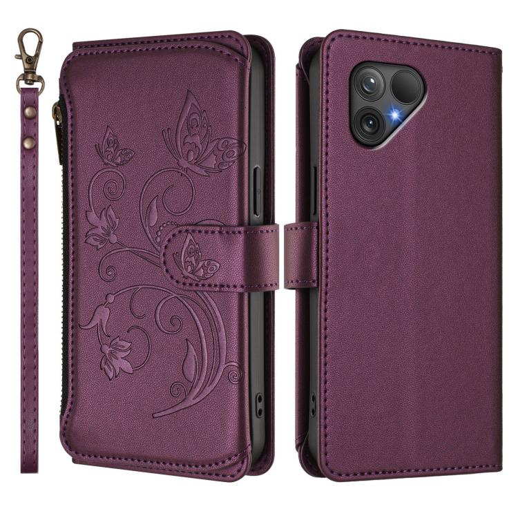 For Fairphone 5 Butterfly Love Flower Multi-card Zipper Wallet Leather Phone Case