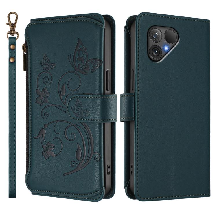 For Fairphone 5 Butterfly Love Flower Multi-card Zipper Wallet Leather Phone Case