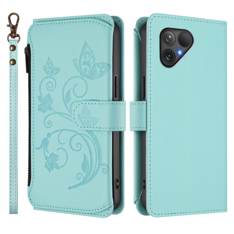For Fairphone 5 Butterfly Love Flower Multi-card Zipper Wallet Leather Phone Case