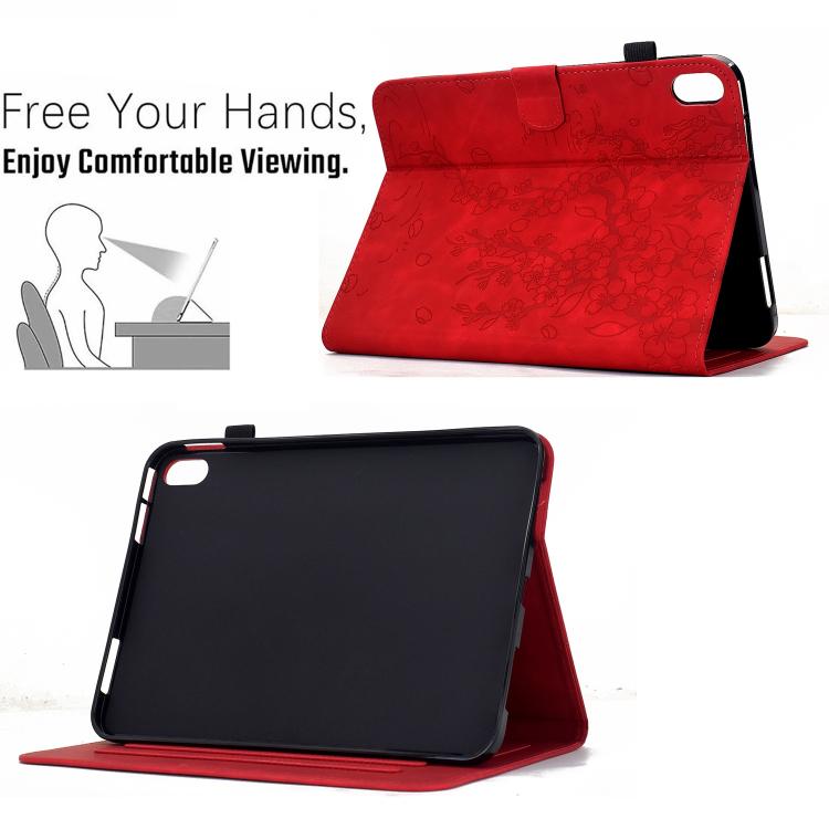 For iPad 2025 / 2022 Plum Blossom Embossed Smart Leather Tablet Case