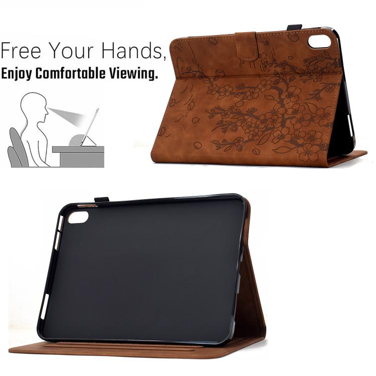 For iPad 2025 / 2022 Plum Blossom Embossed Smart Leather Tablet Case
