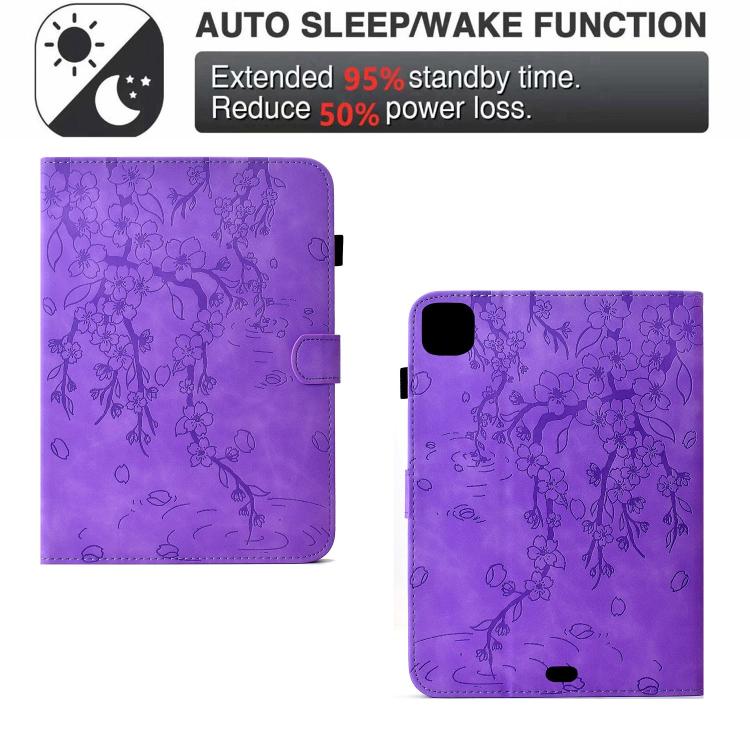 For iPad Air 11 2026 / 2025 / 2024 Plum Blossom Embossed Smart Leather Tablet Case