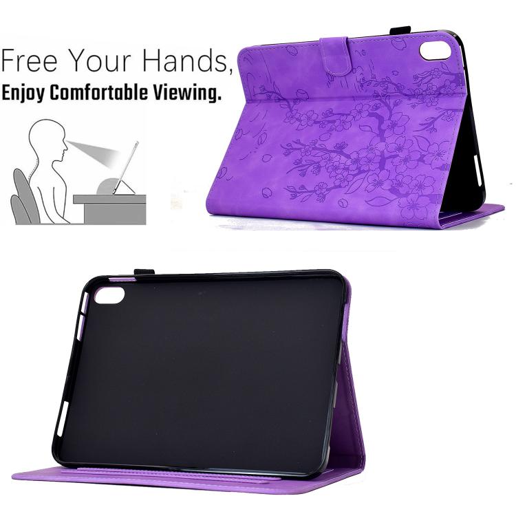 For iPad Air 11 2026 / 2025 / 2024 Plum Blossom Embossed Smart Leather Tablet Case