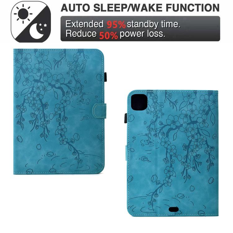 For iPad Air 11 2026 / 2025 / 2024 Plum Blossom Embossed Smart Leather Tablet Case