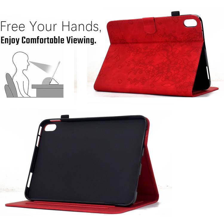 For iPad Air 11 2026 / 2025 / 2024 Plum Blossom Embossed Smart Leather Tablet Case