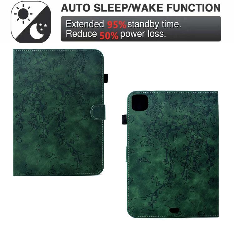 For iPad Air 11 2026 / 2025 / 2024 Plum Blossom Embossed Smart Leather Tablet Case