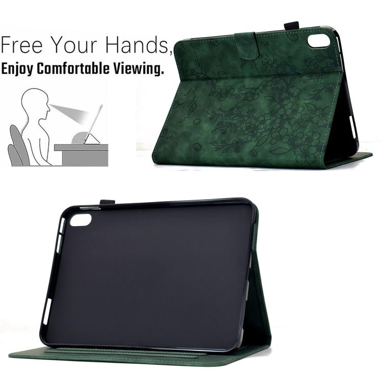 For iPad Air 11 2026 / 2025 / 2024 Plum Blossom Embossed Smart Leather Tablet Case
